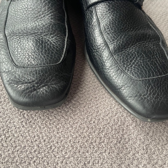 Salvatore Ferragamo pebbled leather Slip-On Leather Loafer black 8.5 - Picture 10 of 12